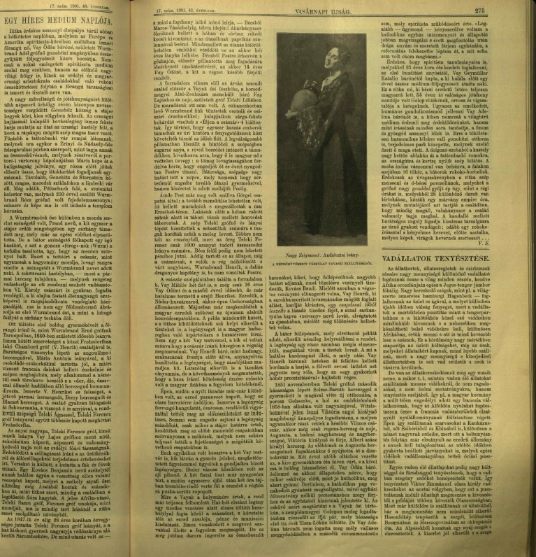 Egy híres médiumról a Vasárnapi újságban 1901