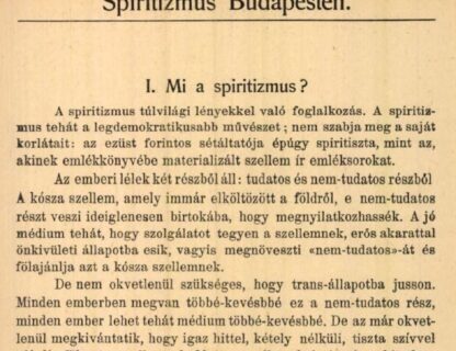 Spiritizmus Budapesten